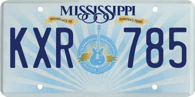 MS license plate KXR785