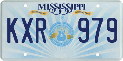 MS license plate KXR979