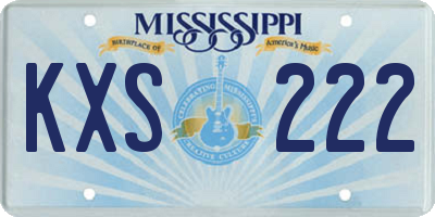 MS license plate KXS222