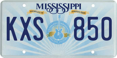 MS license plate KXS850