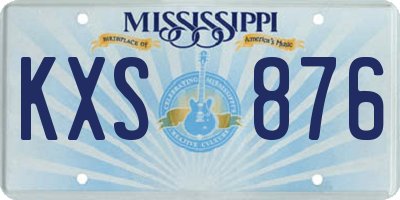 MS license plate KXS876