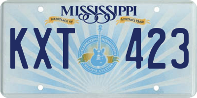 MS license plate KXT423