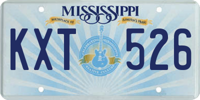 MS license plate KXT526