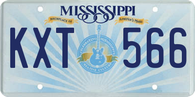 MS license plate KXT566