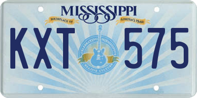MS license plate KXT575