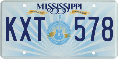 MS license plate KXT578