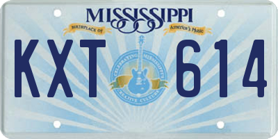 MS license plate KXT614