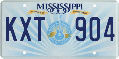 MS license plate KXT904