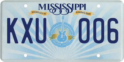 MS license plate KXU006