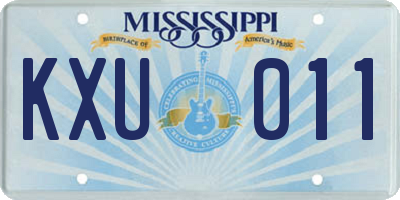 MS license plate KXU011