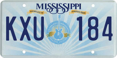 MS license plate KXU184