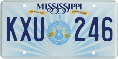 MS license plate KXU246