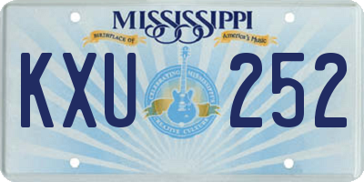 MS license plate KXU252