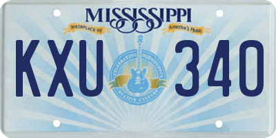 MS license plate KXU340