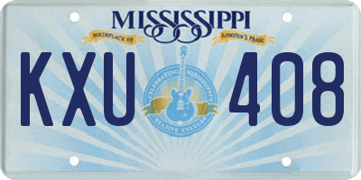 MS license plate KXU408