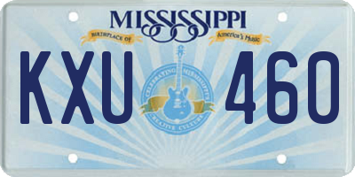 MS license plate KXU460