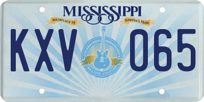 MS license plate KXV065