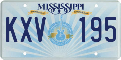 MS license plate KXV195