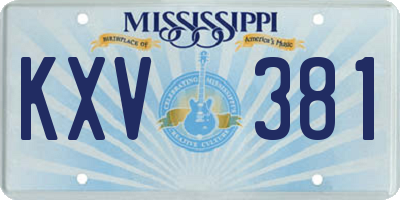 MS license plate KXV381
