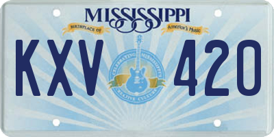 MS license plate KXV420