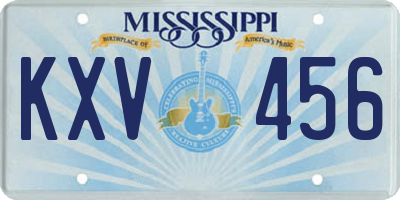 MS license plate KXV456
