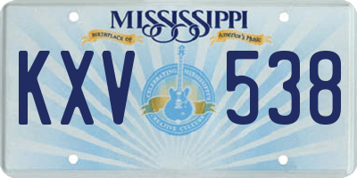MS license plate KXV538