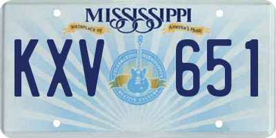 MS license plate KXV651