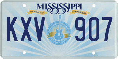 MS license plate KXV907