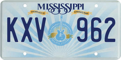 MS license plate KXV962