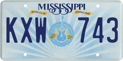 MS license plate KXW743