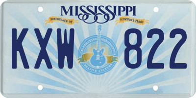 MS license plate KXW822