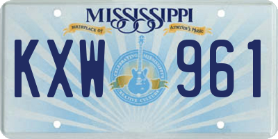 MS license plate KXW961