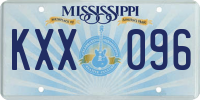 MS license plate KXX096