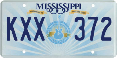 MS license plate KXX372