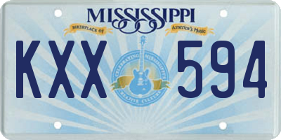MS license plate KXX594