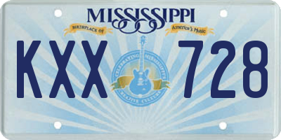MS license plate KXX728