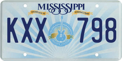 MS license plate KXX798
