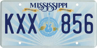 MS license plate KXX856