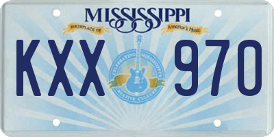 MS license plate KXX970