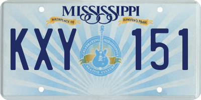MS license plate KXY151