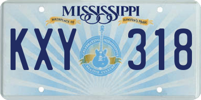 MS license plate KXY318