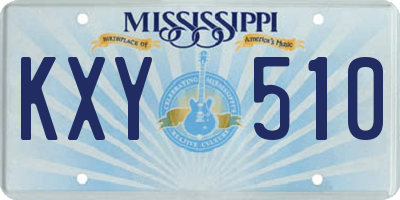 MS license plate KXY510