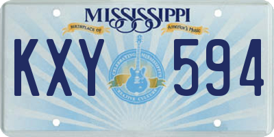 MS license plate KXY594