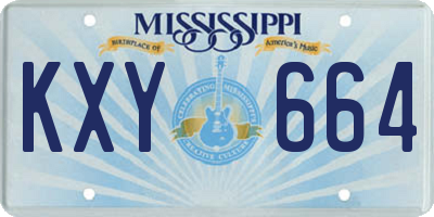 MS license plate KXY664