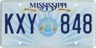 MS license plate KXY848