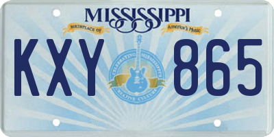 MS license plate KXY865