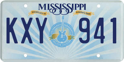MS license plate KXY941