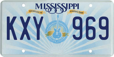 MS license plate KXY969