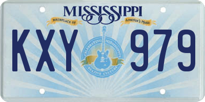 MS license plate KXY979