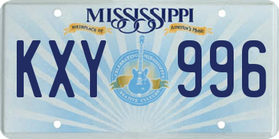 MS license plate KXY996